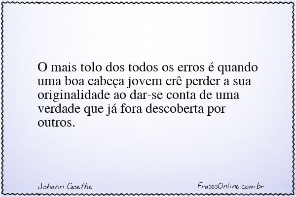 Frase de Johann Goethe