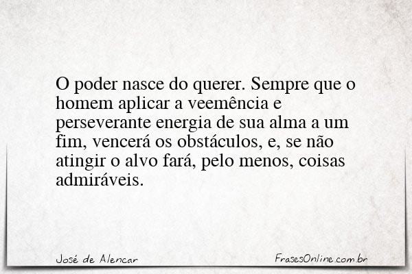 Frase de José de Alencar