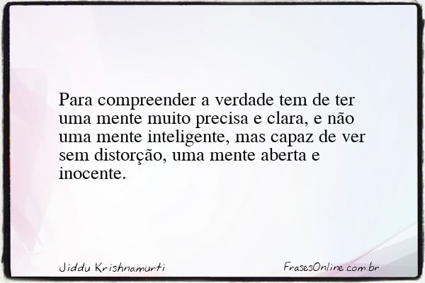 Frase de Jiddu Krishnamurti
