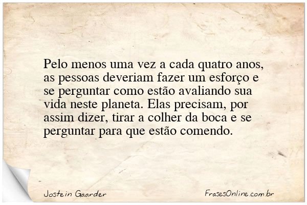 Frase de Jostein Gaarder