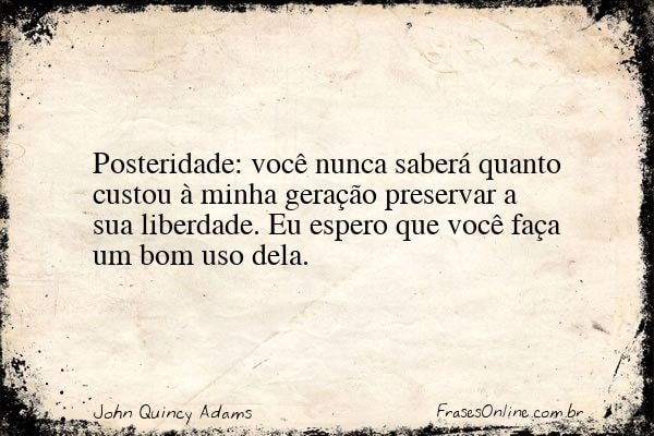 Frase de John Quincy Adams