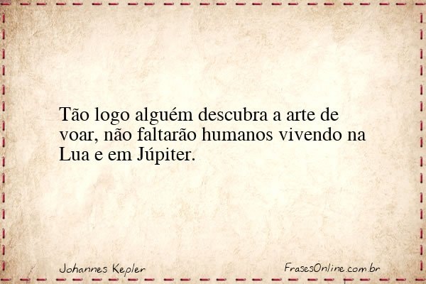 Frase de Johannes Kepler