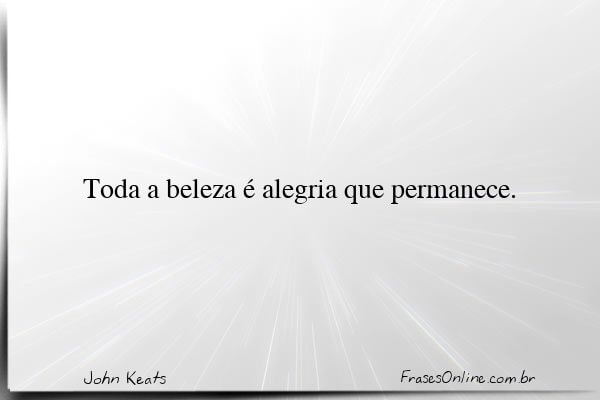 Frase de John Keats
