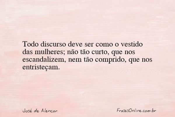 Frase de José de Alencar