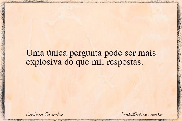 Frase de Jostein Gaarder
