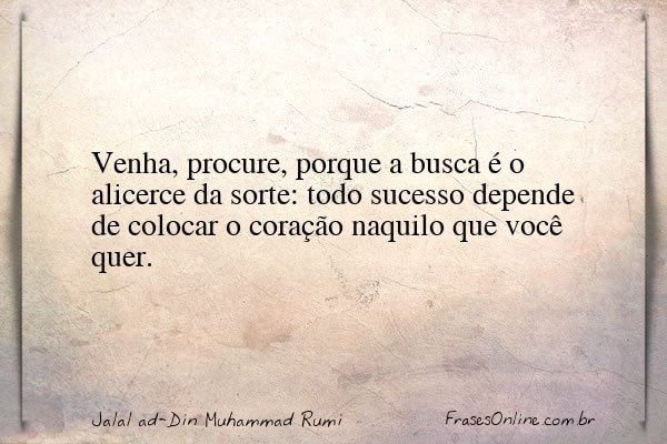Frase de Jalal ad-Din Muhammad Rumi