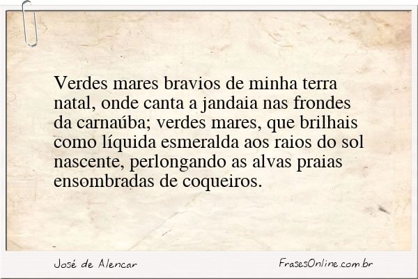 Frase de José de Alencar