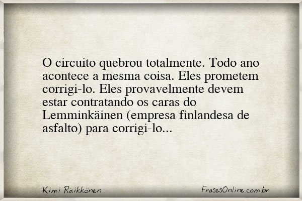 Frase de Kimi Räikkönen