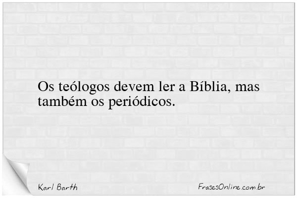 Frase de Karl Barth