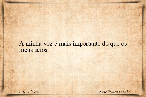 Frase de Luíza Possi