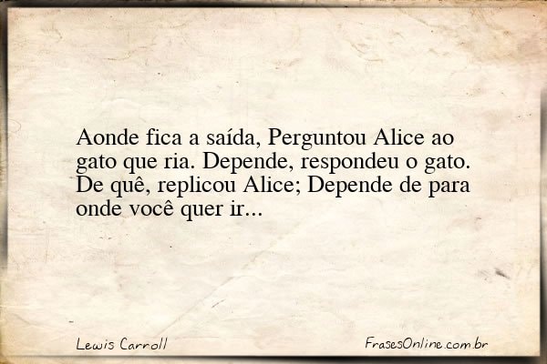Frase de Lewis Carroll
