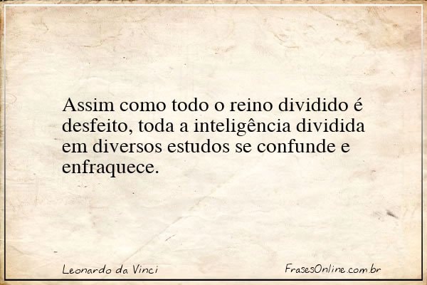 Frase de Leonardo da Vinci