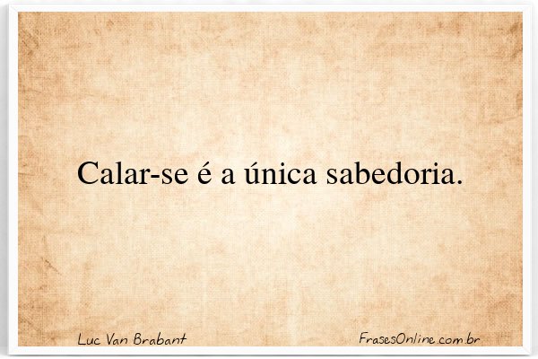 Frase de Luc Van Brabant