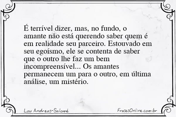 Frase de Lou Andreas-Salomé