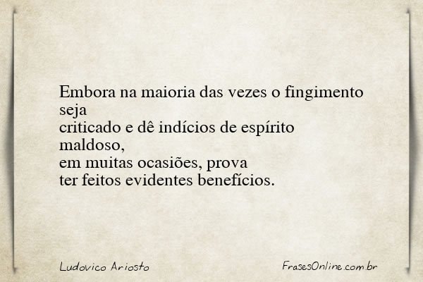 Frase de Ludovico Ariosto