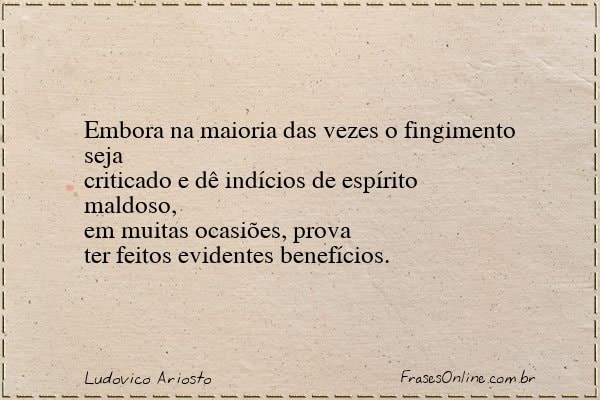 Frase de Ludovico Ariosto