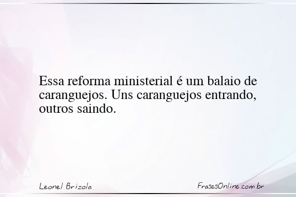 Frase de Leonel Brizola