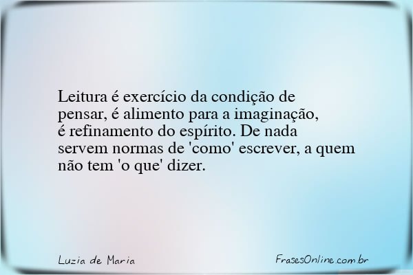 Frase de Luzia de Maria