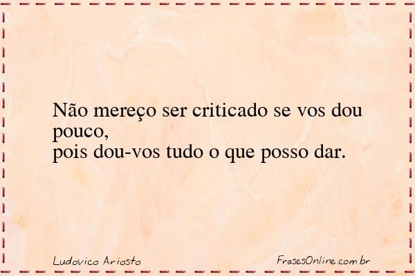Frase de Ludovico Ariosto
