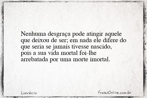 Frase de Lucrécio