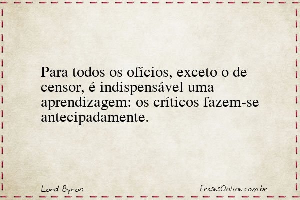 Frase de Lord Byron