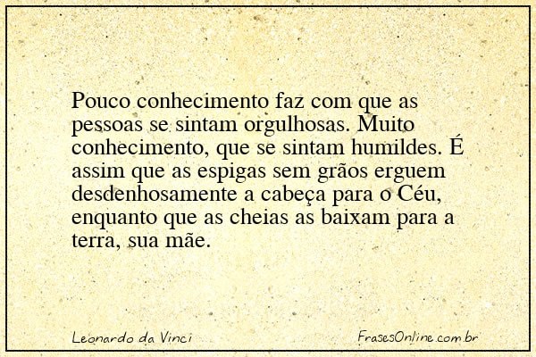 Frase de Leonardo da Vinci