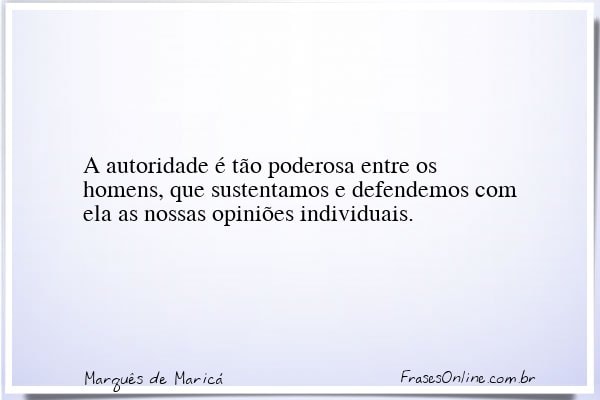 Frase de Marquês de Maricá