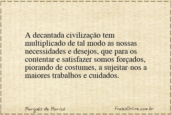 Frase de Marquês de Maricá