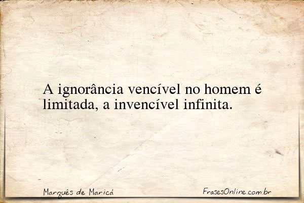 Frase de Marquês de Maricá