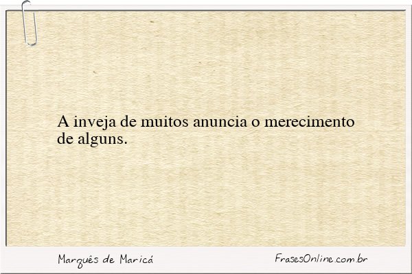 Frase de Marquês de Maricá