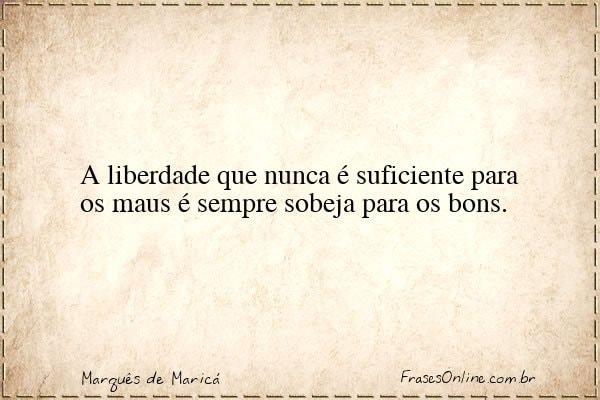 Frase de Marquês de Maricá