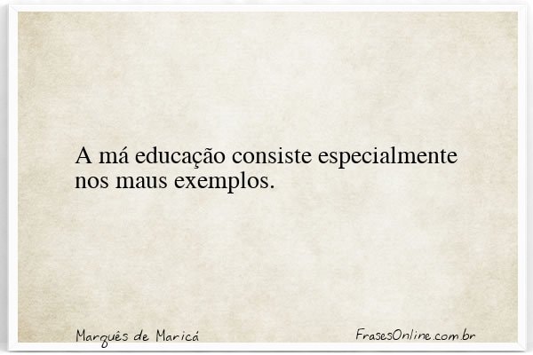 Frase de Marquês de Maricá