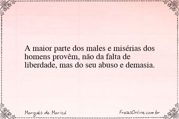 Frase de Marquês de Maricá