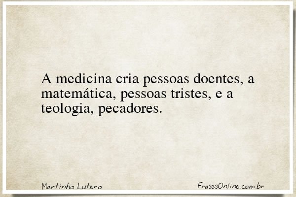 Frase de Martinho Lutero