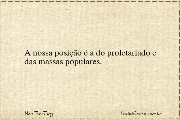 Frase de Mao Tsé-Tung