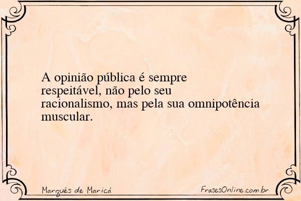 Frase de Marquês de Maricá