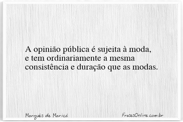 Frase de Marquês de Maricá