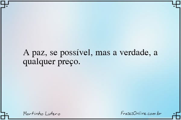 Frase de Martinho Lutero