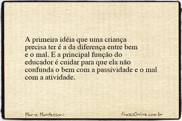 Frase de Maria Montessori