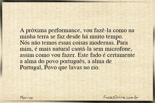 Frase de Mariza