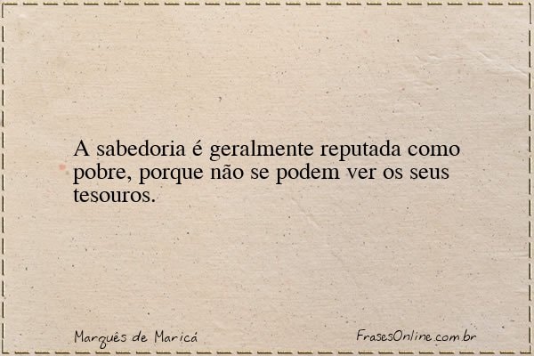 Frase de Marquês de Maricá