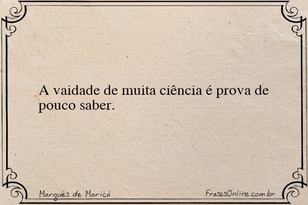 Frase de Marquês de Maricá