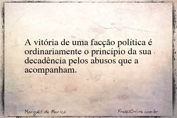 Frase de Marquês de Maricá