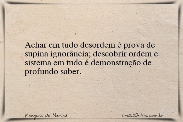 Frase de Marquês de Maricá