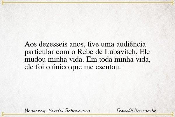 Frase de Menachem Mendel Schneerson