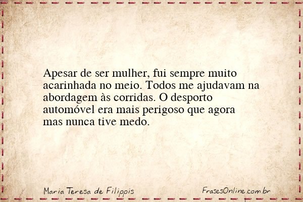 Frase de Maria Teresa de Filippis