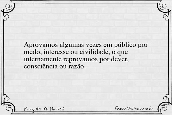 Frase de Marquês de Maricá