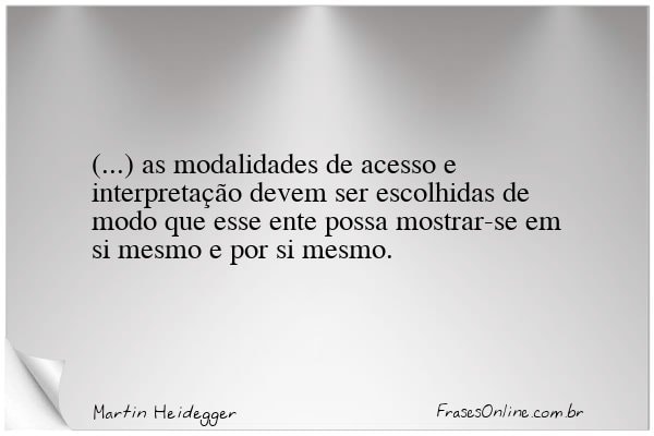 Frase de Martin Heidegger