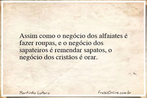 Frase de Martinho Lutero