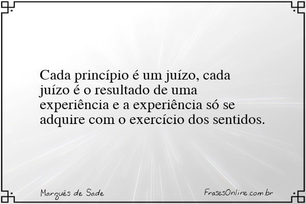 Frase de Marquês de Sade